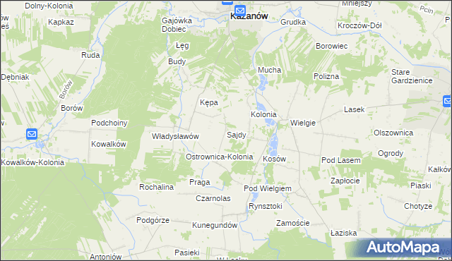 mapa Sajdy, Sajdy na mapie Targeo