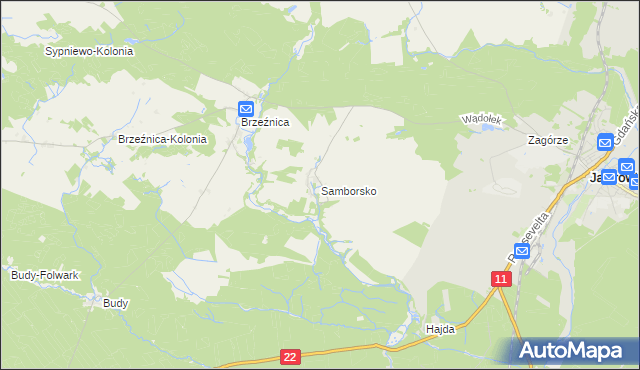 mapa Samborsko, Samborsko na mapie Targeo