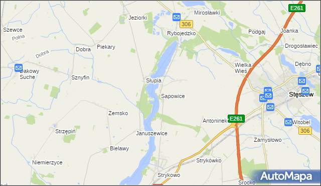 mapa Sapowice, Sapowice na mapie Targeo