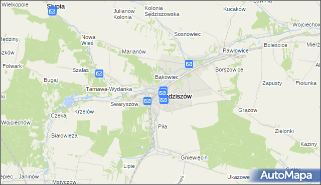 mapa Sędziszów, Sędziszów na mapie Targeo