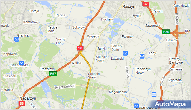 mapa Sękocin Nowy, Sękocin Nowy na mapie Targeo