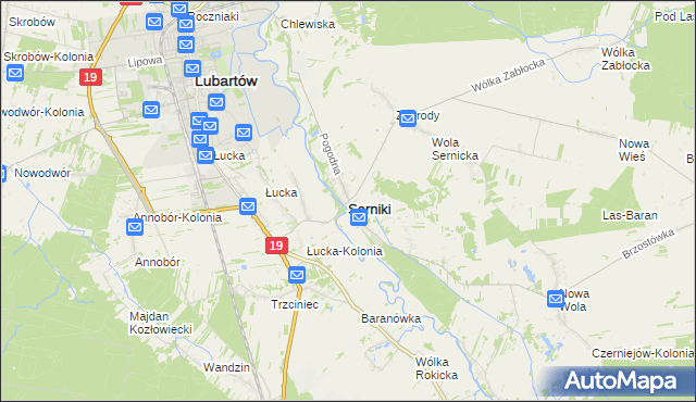 mapa Serniki, Serniki na mapie Targeo