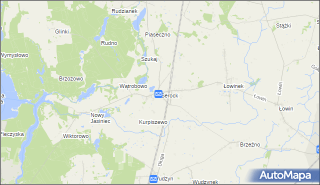 mapa Serock gmina Pruszcz, Serock gmina Pruszcz na mapie Targeo