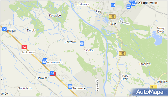 mapa Siedlce gmina Oława, Siedlce gmina Oława na mapie Targeo