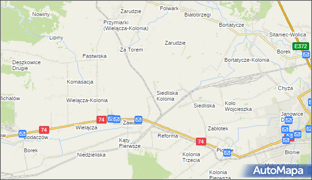 mapa Siedliska Kolonia, Siedliska Kolonia na mapie Targeo