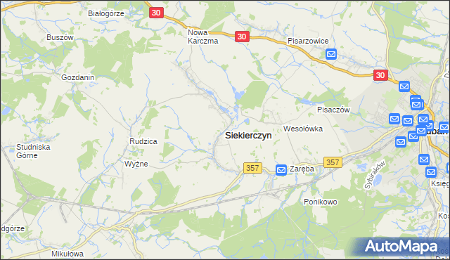 mapa Siekierczyn, Siekierczyn na mapie Targeo