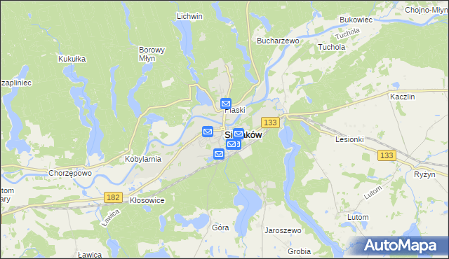 mapa Sieraków powiat międzychodzki, Sieraków powiat międzychodzki na mapie Targeo