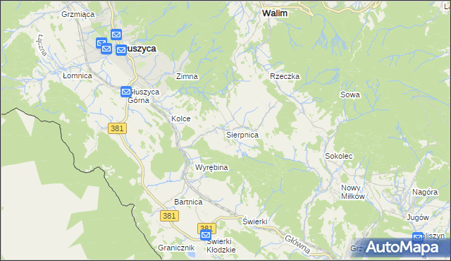 mapa Sierpnica, Sierpnica na mapie Targeo