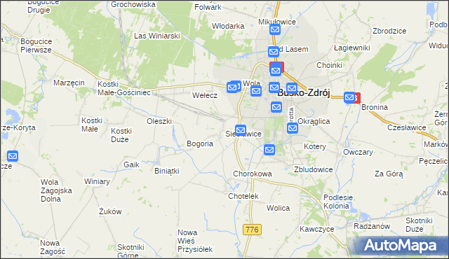 mapa Siesławice, Siesławice na mapie Targeo