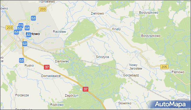 mapa Sińczyca, Sińczyca na mapie Targeo