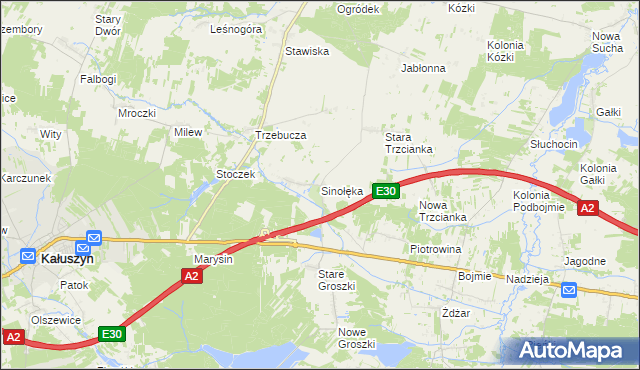 mapa Sinołęka, Sinołęka na mapie Targeo