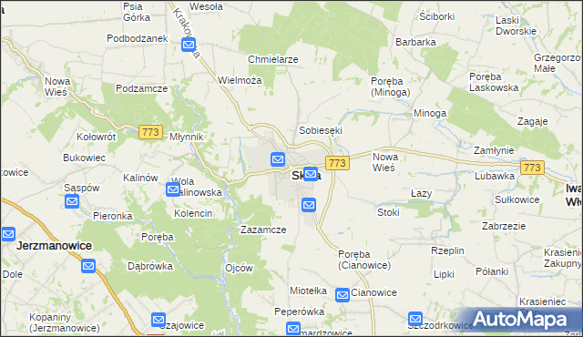 mapa Skała powiat krakowski, Skała powiat krakowski na mapie Targeo