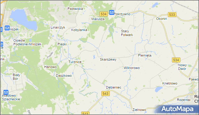 mapa Skarszewy gmina Grudziądz, Skarszewy gmina Grudziądz na mapie Targeo
