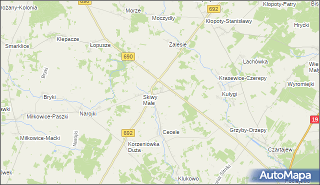 mapa Skiwy Duże, Skiwy Duże na mapie Targeo