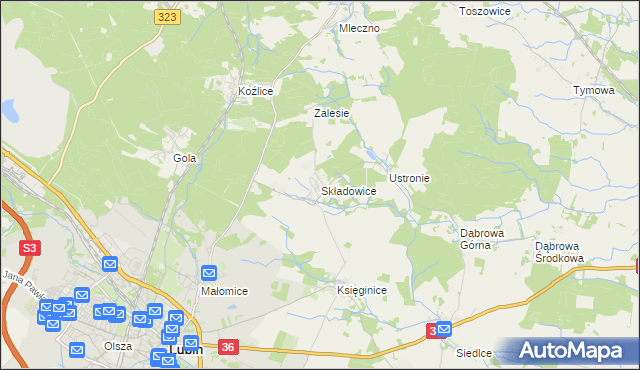 mapa Składowice, Składowice na mapie Targeo