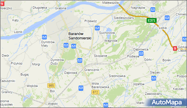 mapa Skopanie, Skopanie na mapie Targeo