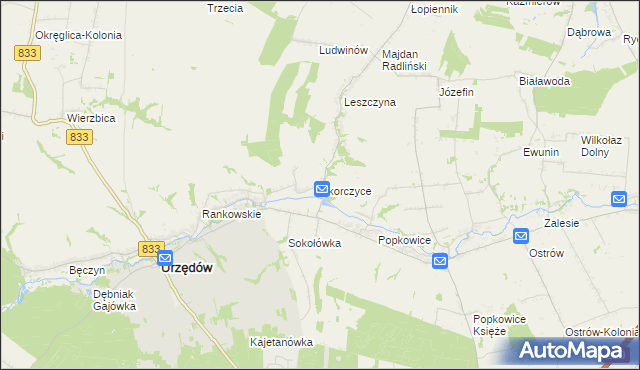 mapa Skorczyce, Skorczyce na mapie Targeo