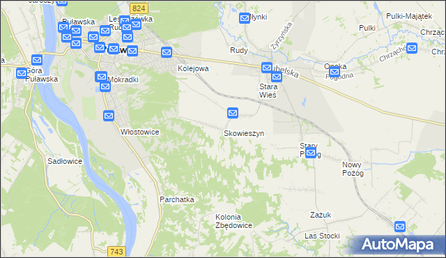 mapa Skowieszyn, Skowieszyn na mapie Targeo