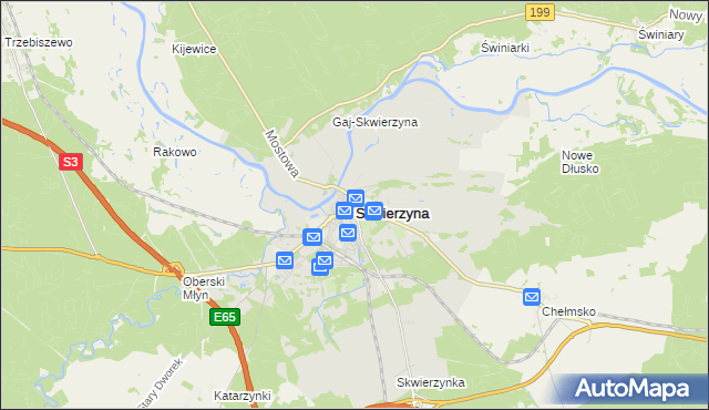 mapa Skwierzyna, Skwierzyna na mapie Targeo