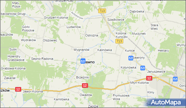 mapa Sławno-Kolonia, Sławno-Kolonia na mapie Targeo