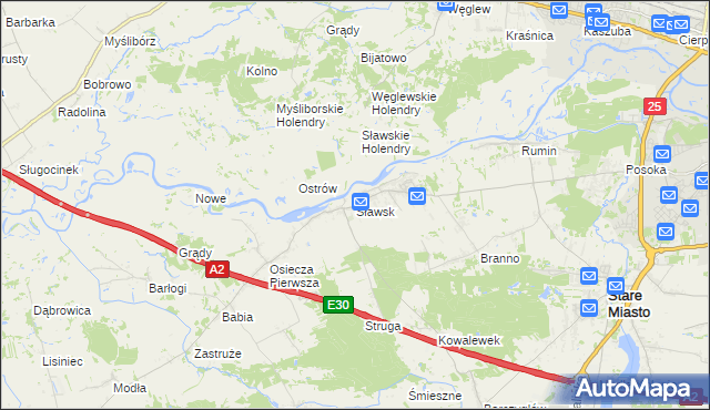 mapa Sławsk, Sławsk na mapie Targeo