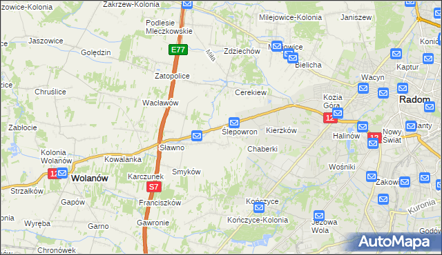 mapa Ślepowron, Ślepowron na mapie Targeo