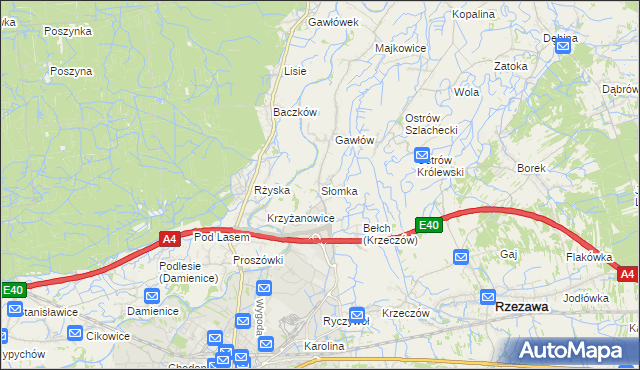 mapa Słomka, Słomka na mapie Targeo