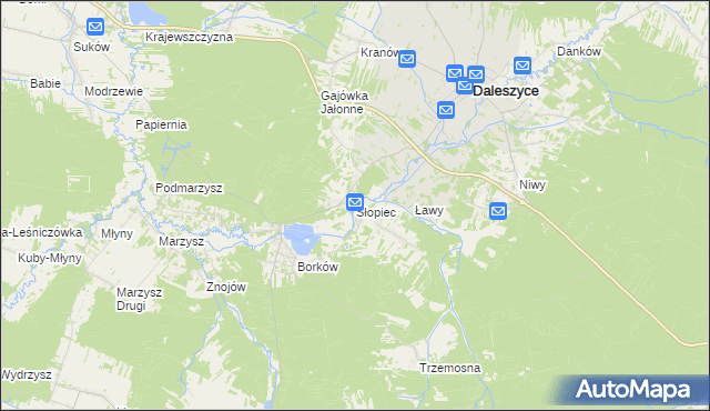 mapa Słopiec, Słopiec na mapie Targeo