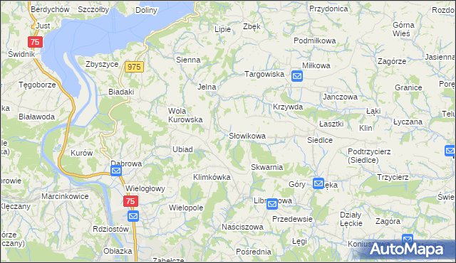 mapa Słowikowa, Słowikowa na mapie Targeo