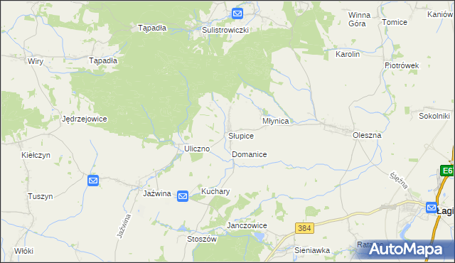 mapa Słupice gmina Łagiewniki, Słupice gmina Łagiewniki na mapie Targeo