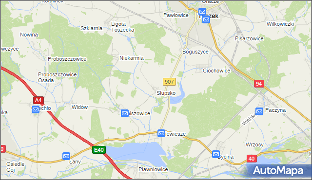 mapa Słupsko gmina Rudziniec, Słupsko gmina Rudziniec na mapie Targeo