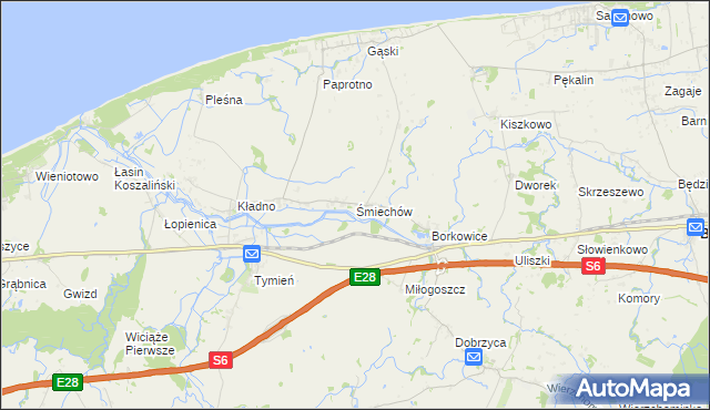 mapa Śmiechów, Śmiechów na mapie Targeo