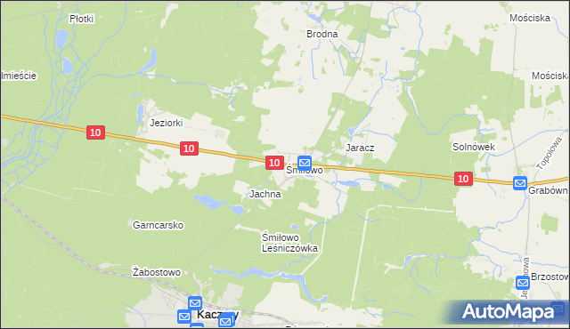 mapa Śmiłowo gmina Kaczory, Śmiłowo gmina Kaczory na mapie Targeo