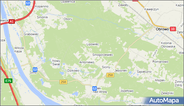 mapa Smogorzewiec, Smogorzewiec na mapie Targeo
