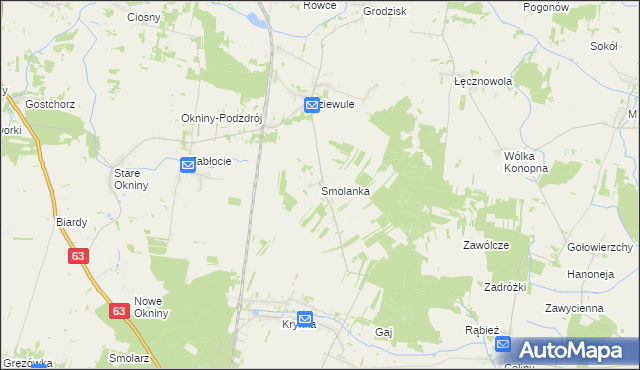 mapa Smolanka gmina Zbuczyn, Smolanka gmina Zbuczyn na mapie Targeo