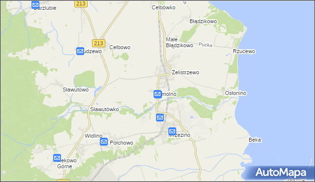 mapa Smolno gmina Puck, Smolno gmina Puck na mapie Targeo