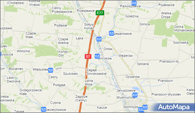 mapa Smroków, Smroków na mapie Targeo
