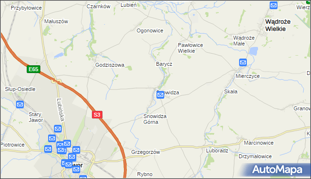 mapa Snowidza, Snowidza na mapie Targeo