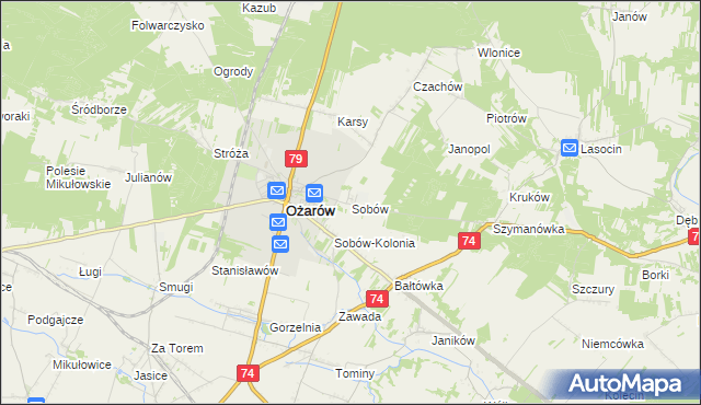 mapa Sobów, Sobów na mapie Targeo