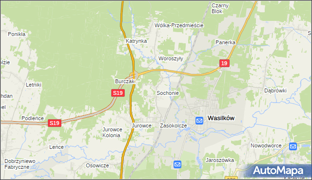 mapa Sochonie, Sochonie na mapie Targeo