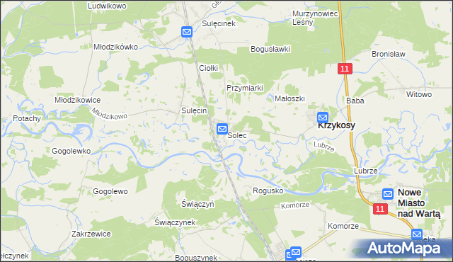 mapa Solec gmina Krzykosy, Solec gmina Krzykosy na mapie Targeo