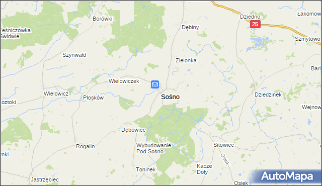 mapa Sośno, Sośno na mapie Targeo