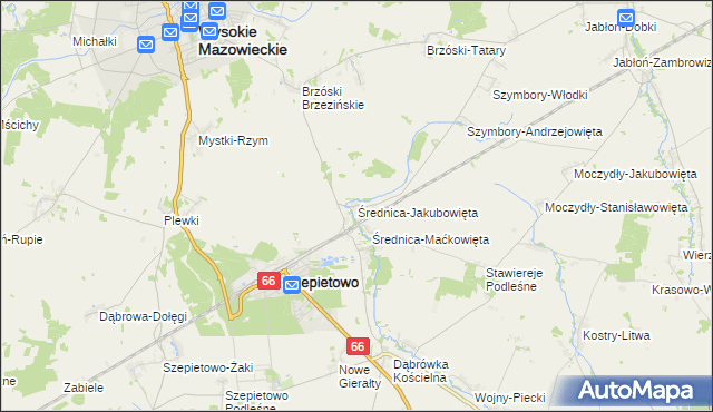 mapa Średnica-Jakubowięta, Średnica-Jakubowięta na mapie Targeo