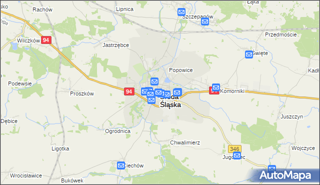 mapa Środa Śląska, Środa Śląska na mapie Targeo