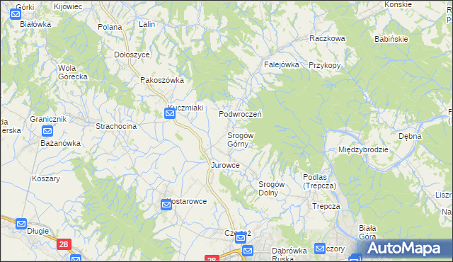 mapa Srogów Górny, Srogów Górny na mapie Targeo