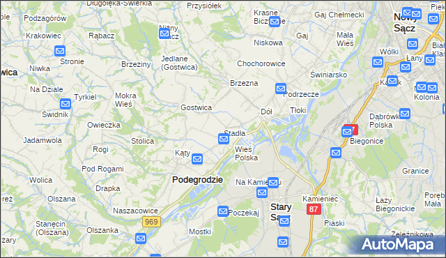 mapa Stadła, Stadła na mapie Targeo