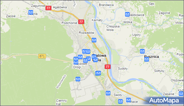 mapa Stalowa Wola, Stalowa Wola na mapie Targeo