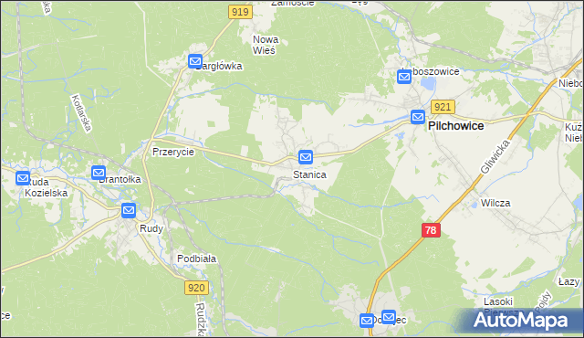mapa Stanica, Stanica na mapie Targeo
