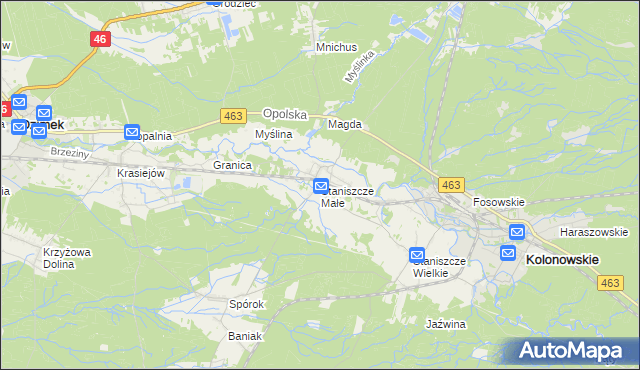 mapa Staniszcze Małe, Staniszcze Małe na mapie Targeo