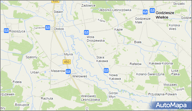 mapa Stara Kakawa, Stara Kakawa na mapie Targeo